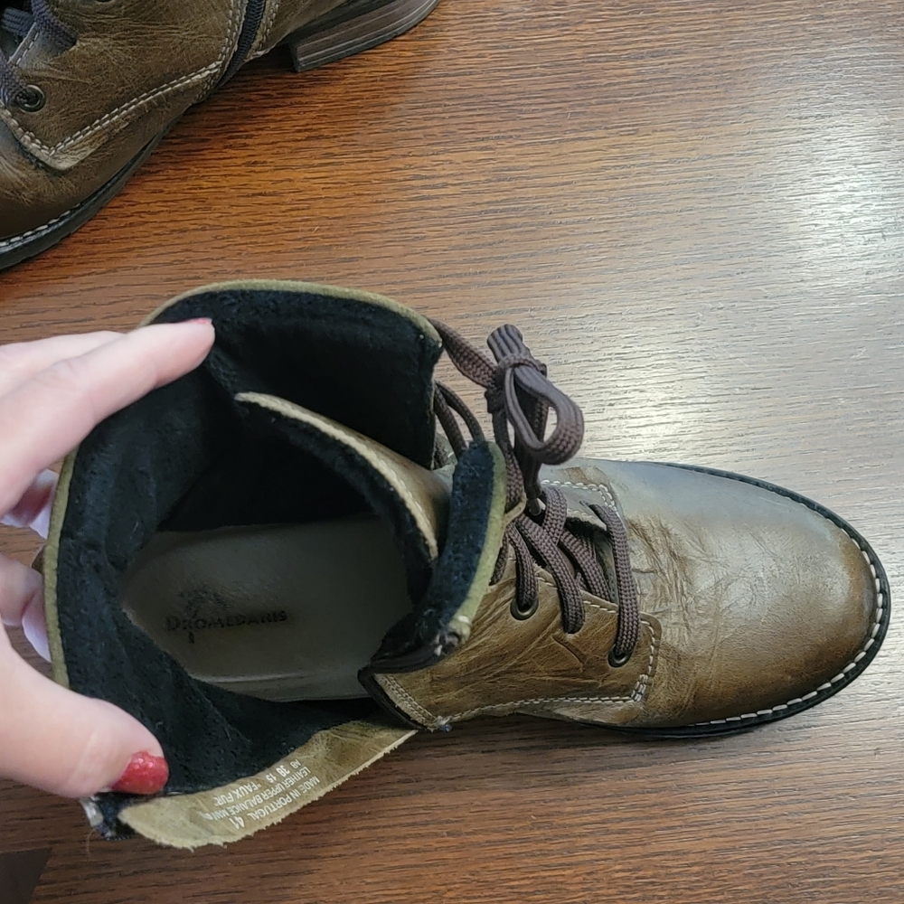 Dromedaris Kara Ankle Boot Olive Brown Size 41 - Picture 10 of 15